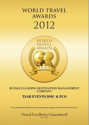Tsar Events DMC & PCO has been voted as "Russia's Leading Destination Management Company"